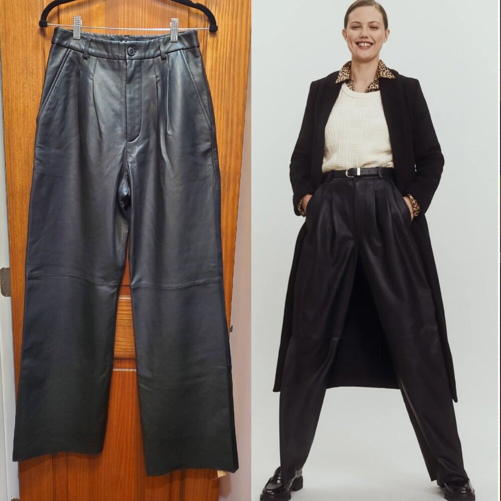 NWT Reformation X Veda Elliott Leather Pant, Size 6